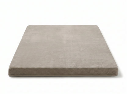 Cushvia — 30 mm slow-rebound foam core, one piece, coral velvet wipe-clean surface