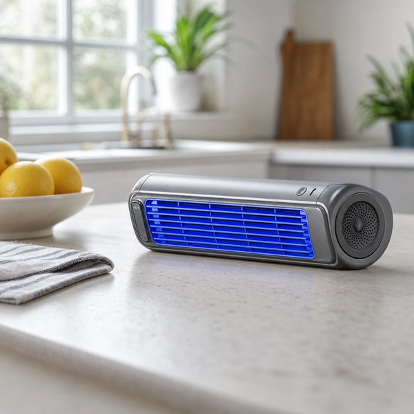The Froza on a kitchen counter with no cable attached